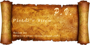 Pintér Vince névjegykártya